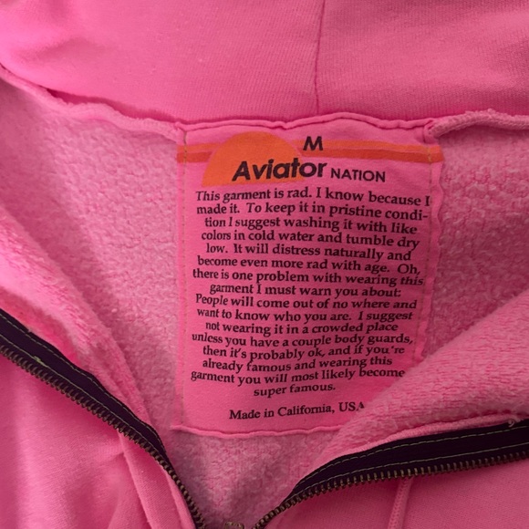 Aviator Nation Pink Hoodie with Bolt Size Medium - Picture 3 of 3